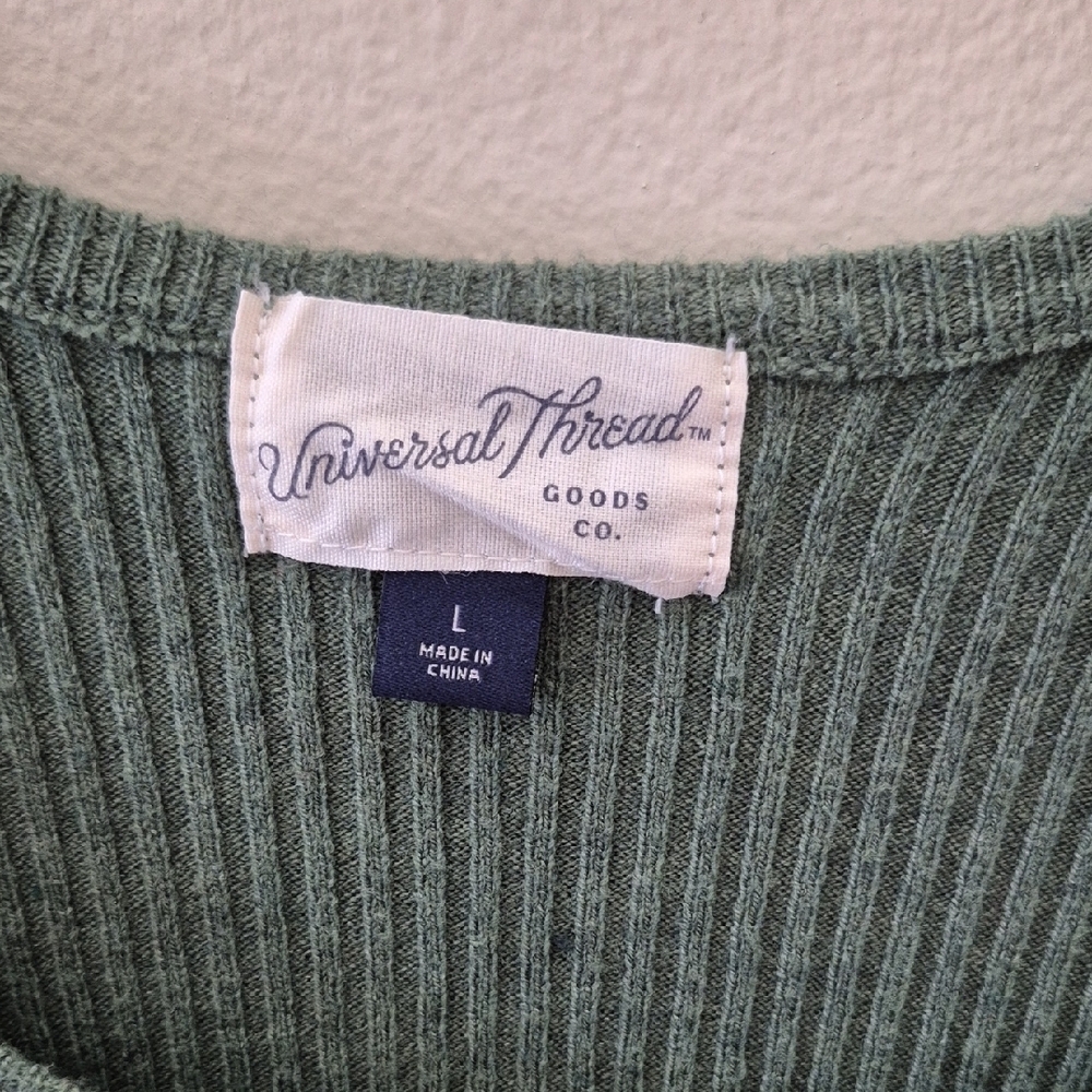 Universal Thread Forest Green Ribbed Sweater - Picture 2 of 4